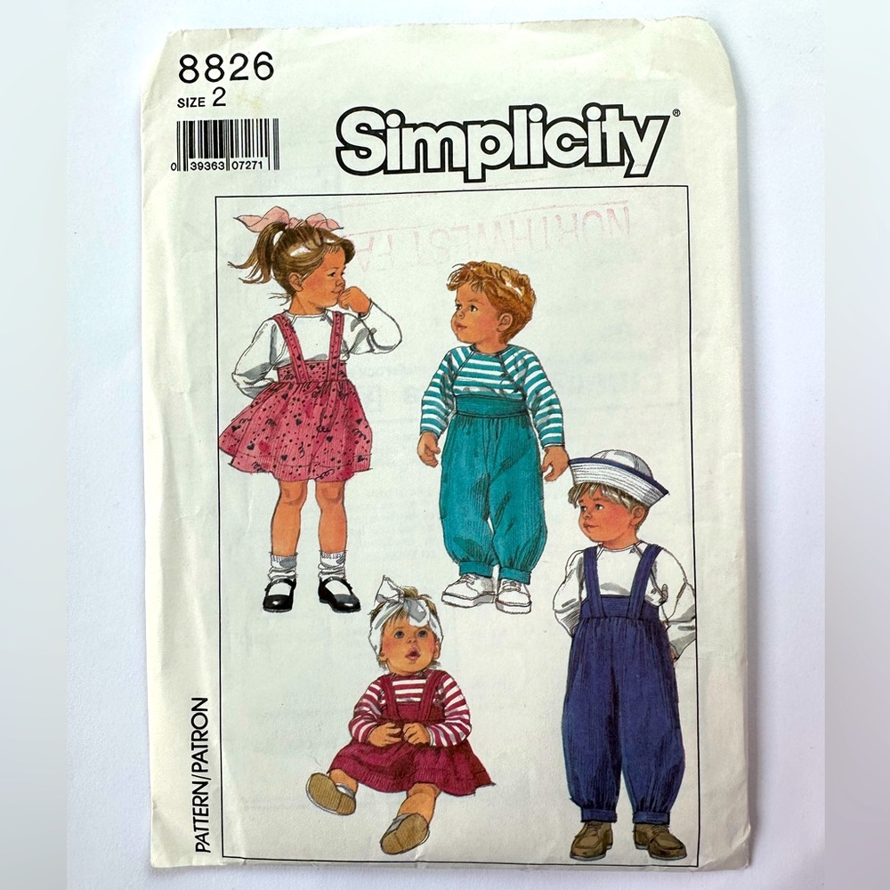 Simplicity 8826 toddler pattern